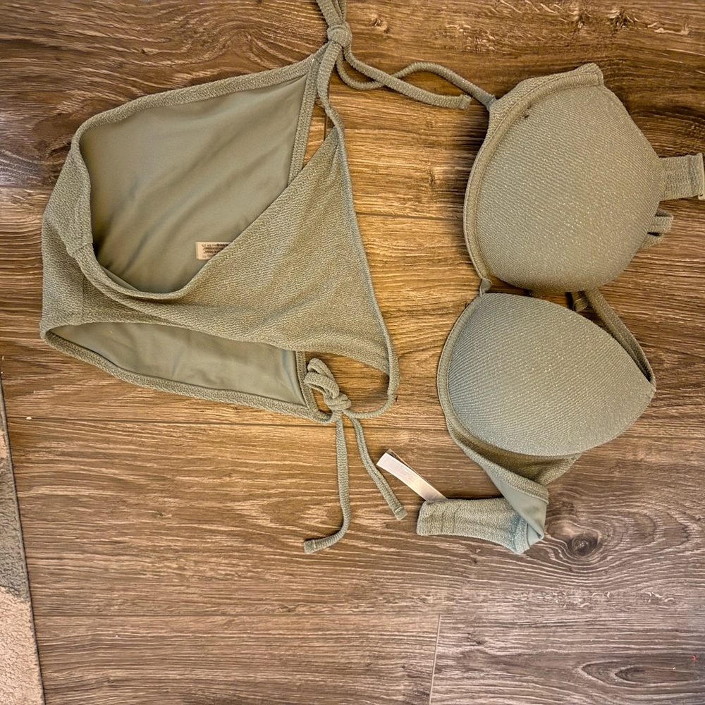 PINK Victoria's Secret Olive Bikini Set